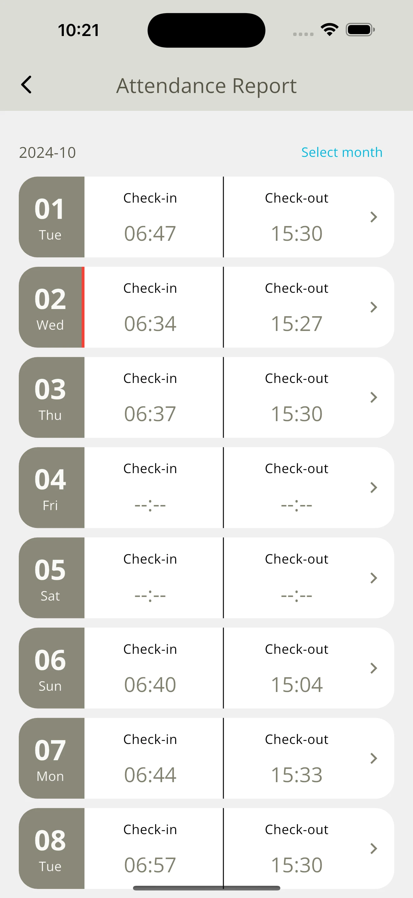 Self Services screenshot