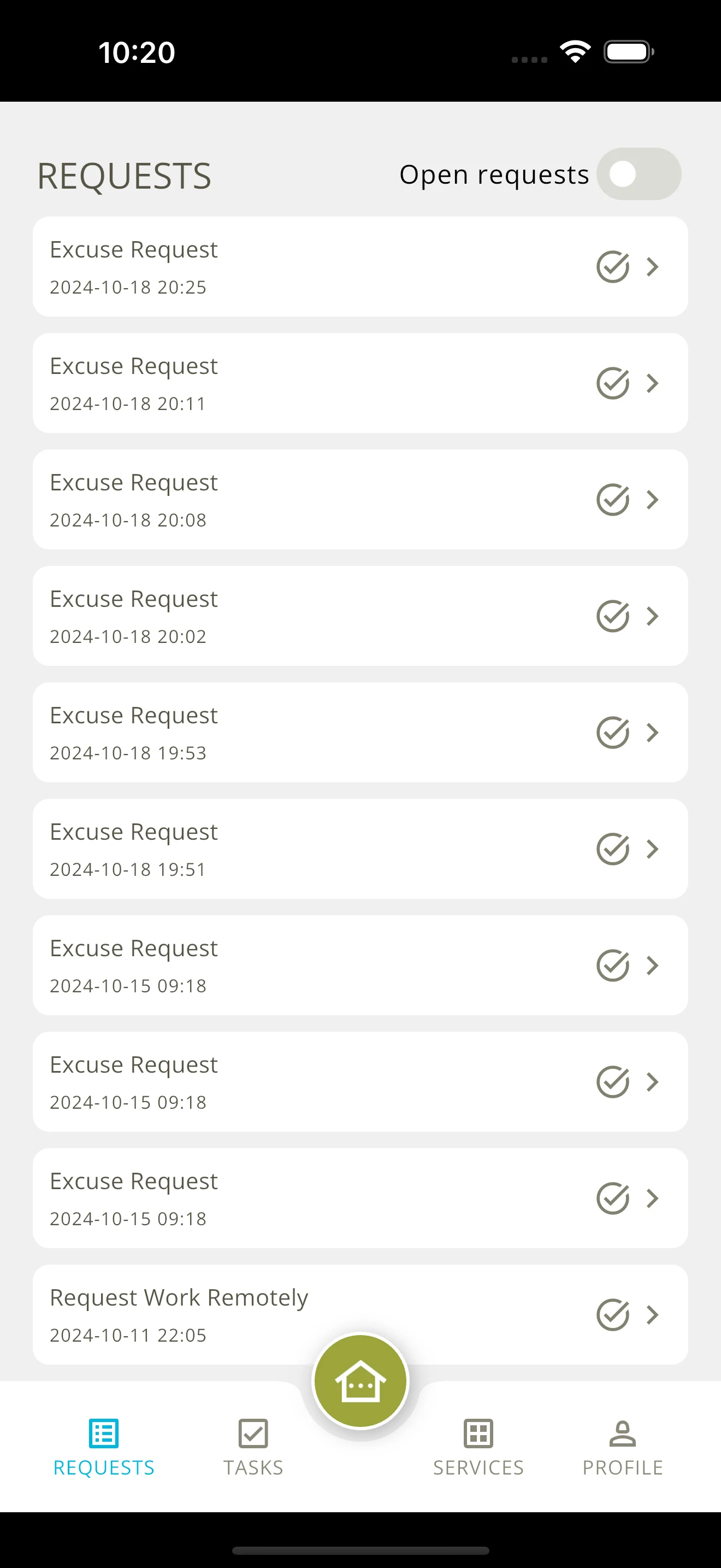 Self Services screenshot